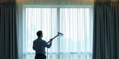Commercial curtain stain removal service port-of-brisbane hotels offices restaurants