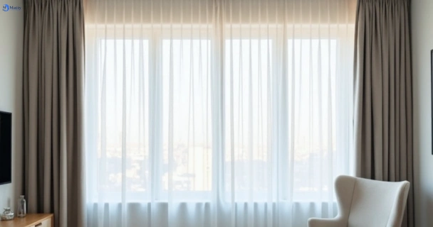 Freshly steam cleaned curtains in port-of-brisbane QLD