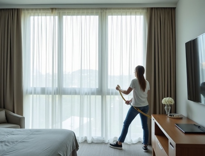 Port of Brisbane Sheer Curtain Cleaning